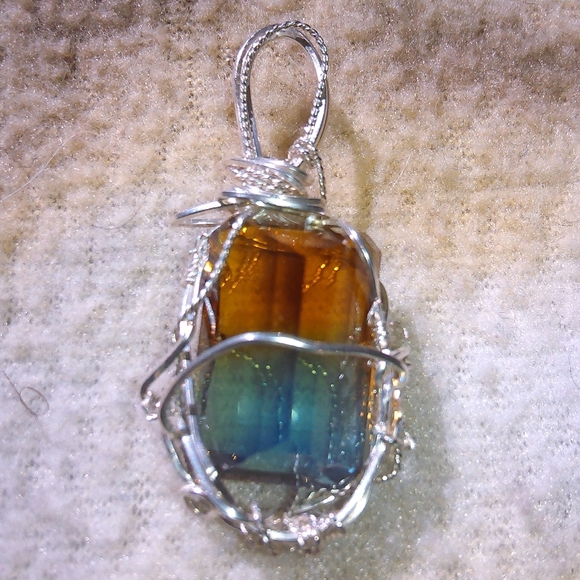 Rare Natural Ametrine 63.20 CT SS Wire Pendant - Picture 7 of 10